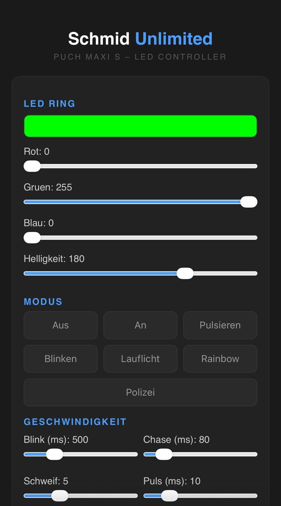 Mofa-Lampe LED Controller App